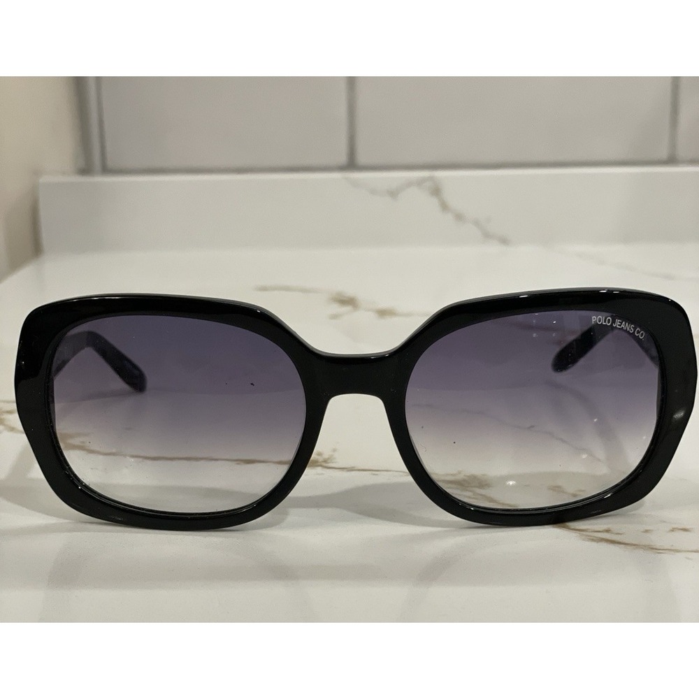 Vintage Polo Jeans Co. Ralph Lauren Sunglasses Women Ombre Round Black 130-57-19